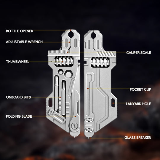 Talon - Upgraded Titanium Pocket Wrench With Knife & Multi-Tools For EDC
