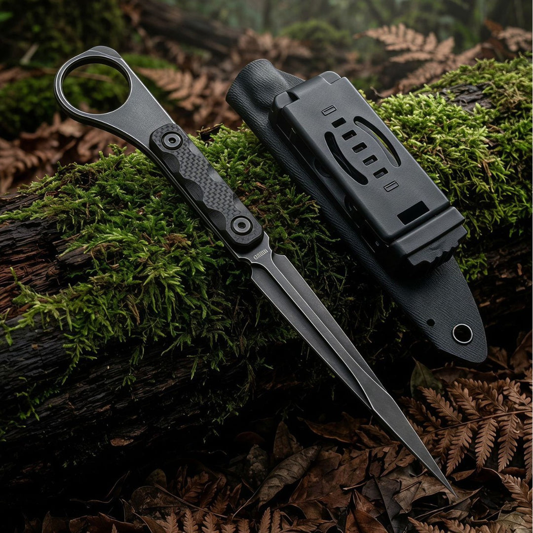 The Ice Pick:Triangular Spike EDC Fixed Blade Knife with K-Sheath