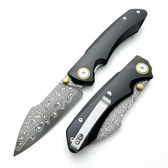 Silver Shark-Lightweight Damascus VG10 EDC Folding Pocket Clip Knife
