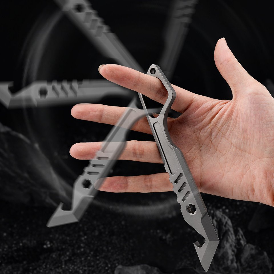 The Xevron:Titanium Pry Bar – EDC Fidget Tool & Bottle Opener