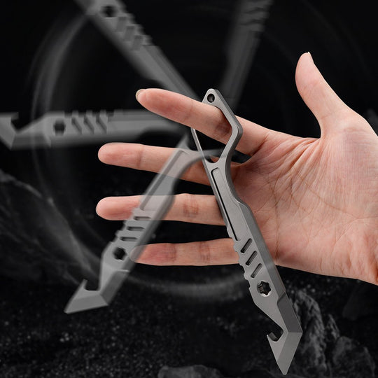 The Xevron:Titanium Pry Bar – EDC Fidget Tool & Bottle Opener