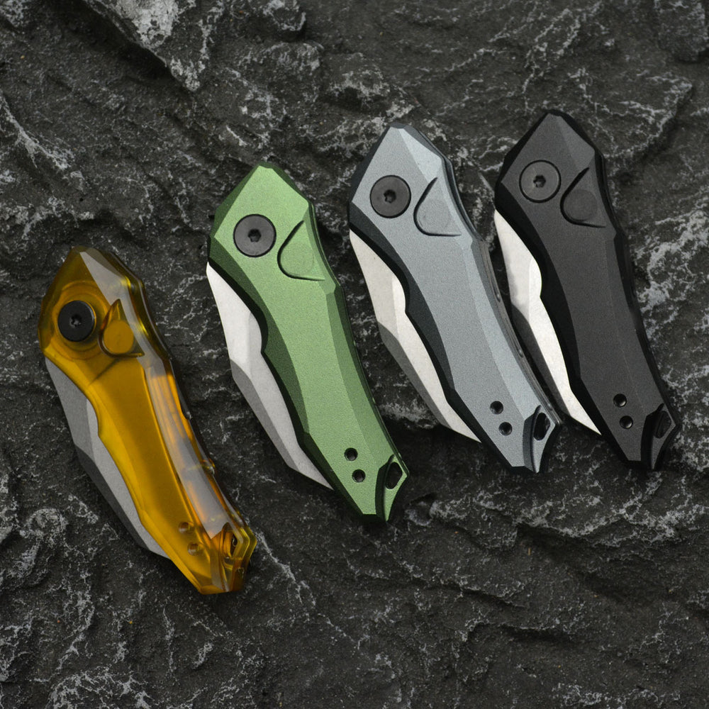 Rainbow Shield:Aluminum Handle Mini Outdoor Folding Pocket EDC Knife