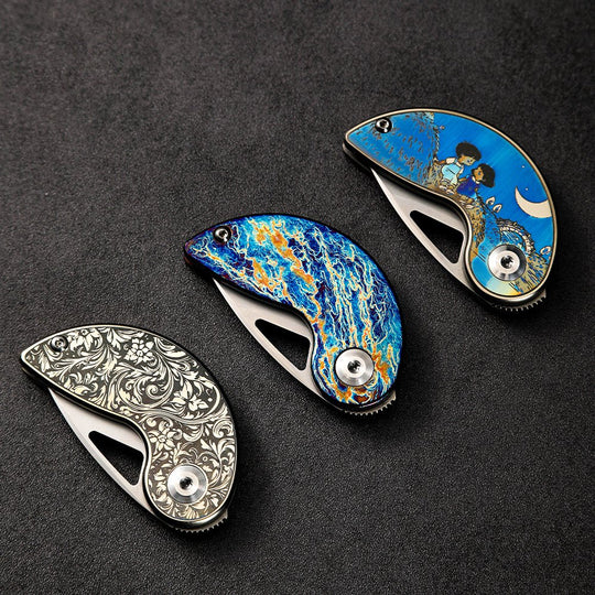 Cradle:Mini Titanium & CPM-3V Steel Quick-Open Original Pocket EDC Knife