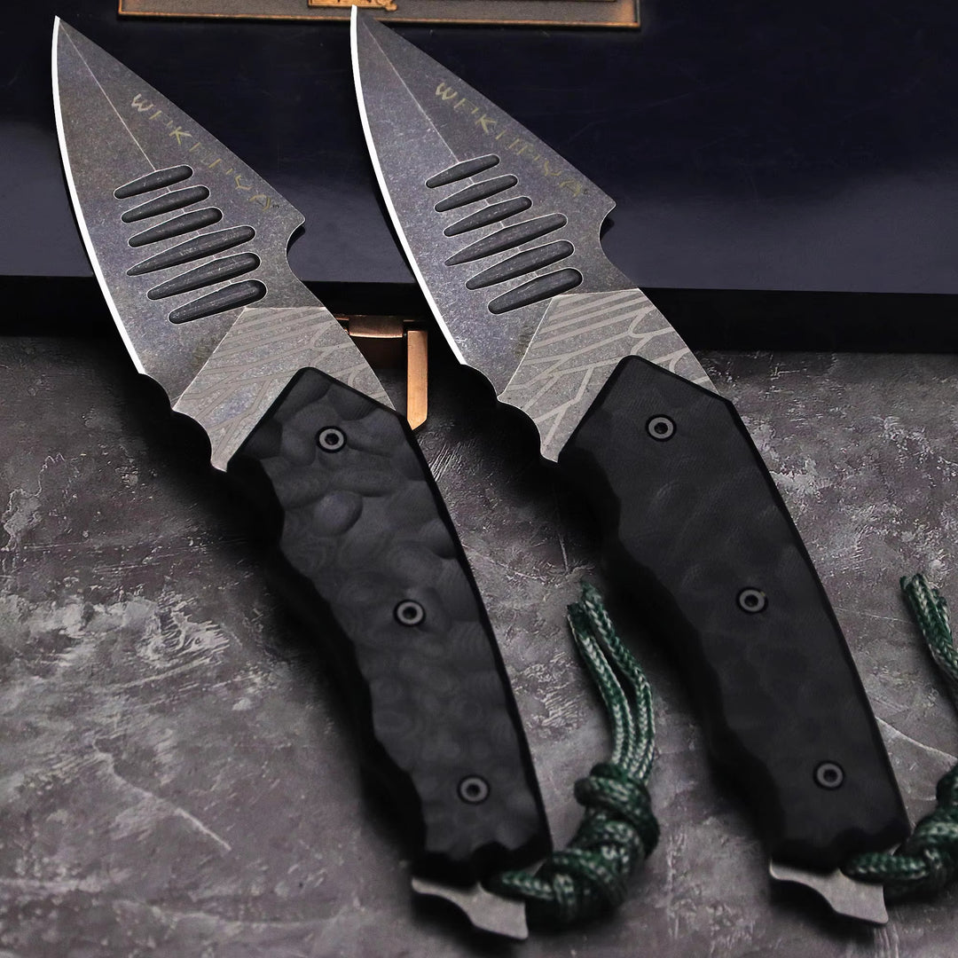 The Zharvex:D2 Steel Fixed Blade Outdoor Survival EDC Knife with Sheath