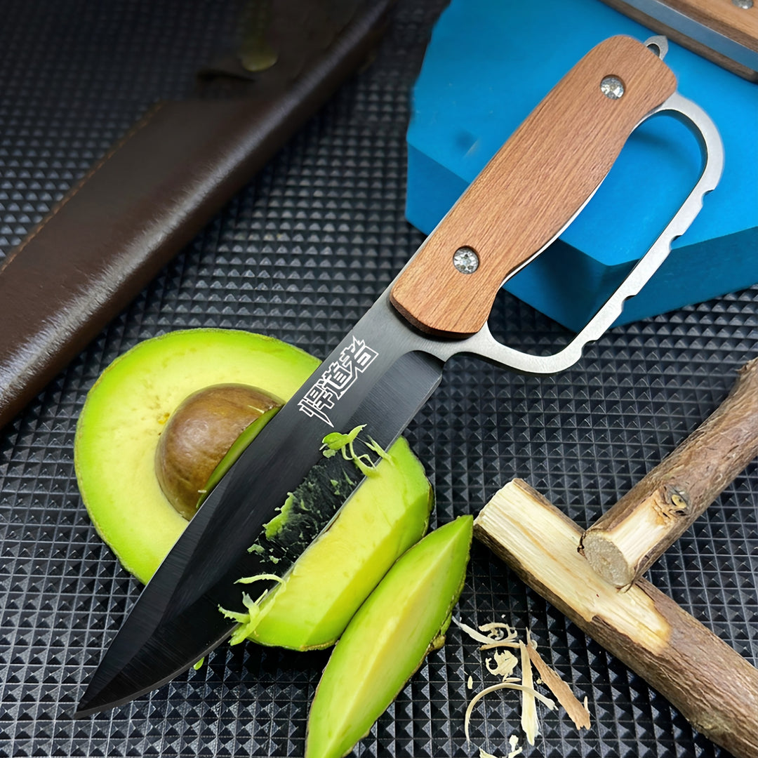 The Stinger-Wooden Carabiner Handle Full Tang EDC Utility Knife