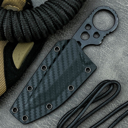 The Boke:440C Steel Fixed Blade Finger Loop EDC Tactical Knife