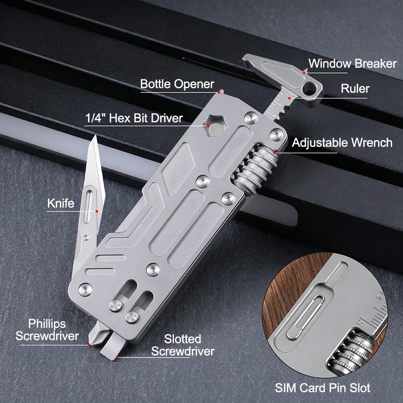 The Vanguard:10-in-1 Titanium Alloy Multif-tool Utility Outdoor Portable Tool