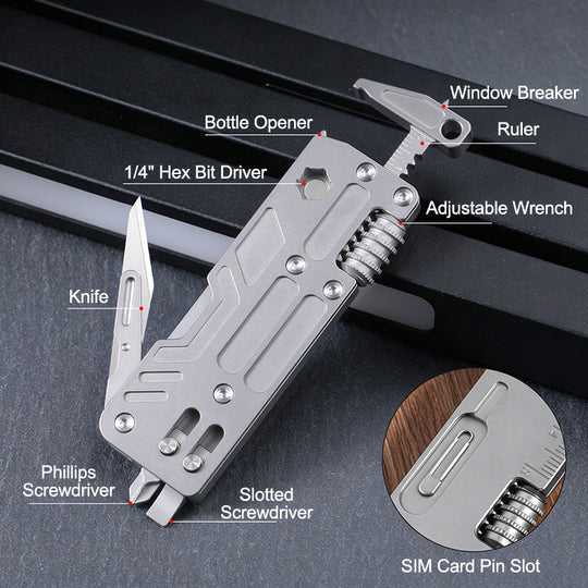 The Vanguard:10-in-1 Titanium Alloy Multif-tool Utility Outdoor Portable Tool