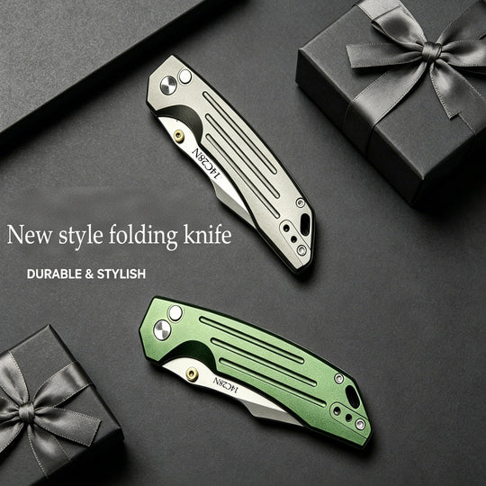 Forest Cheetah:14C28N Steel Button Lock Folding Knife Outdoor EDC Blade