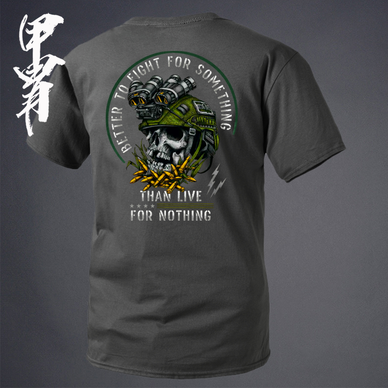 Tough Warrior:Military Style Crew Neck Graphic Tee Short Sleeve Men's T-Shirt
