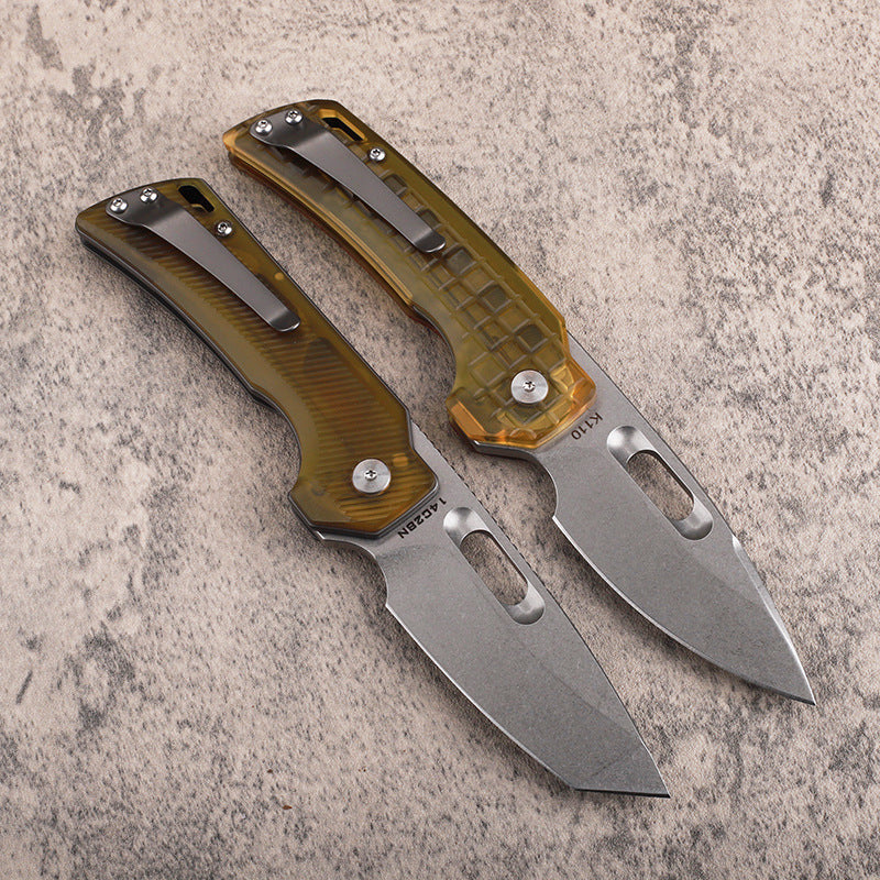 Pterosaur Wing：PEI Handle Folding Knife with 14C28N Steel