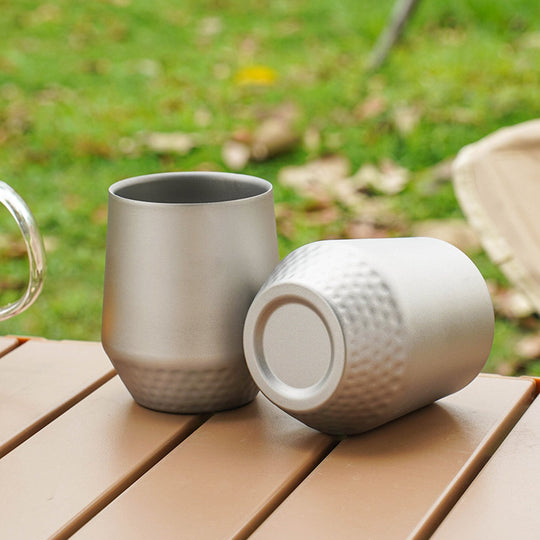 The LUMA:Pure Titanium Hammered Insulated Cup