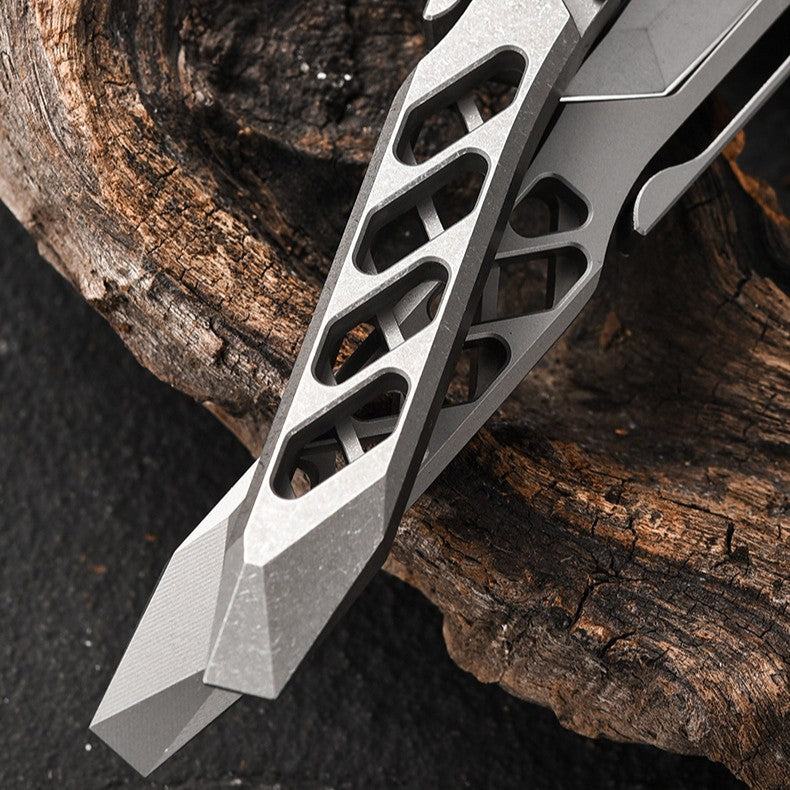 AeroTitan Titanium EDC Pry Bar - CNC Stealth Multi-Tool