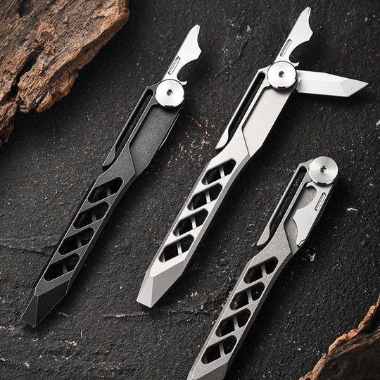 AeroTitan Titanium EDC Pry Bar - CNC Stealth Multi-Tool