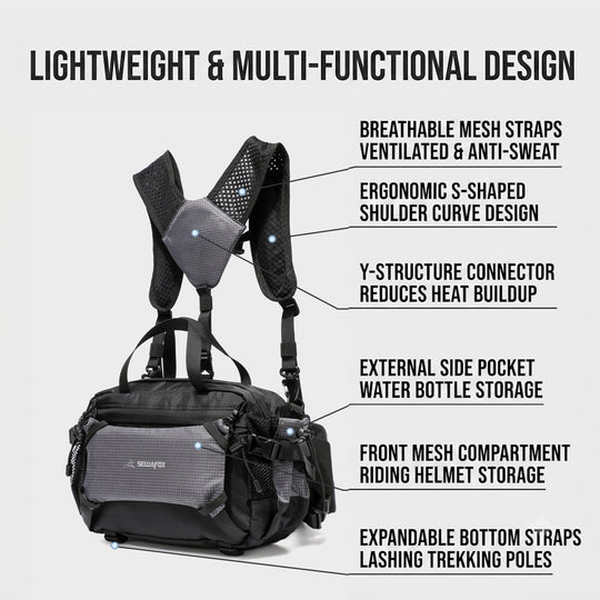 TriCarry - Ultralight Convertible Sling Bag For Hiking, Cycling & Travel