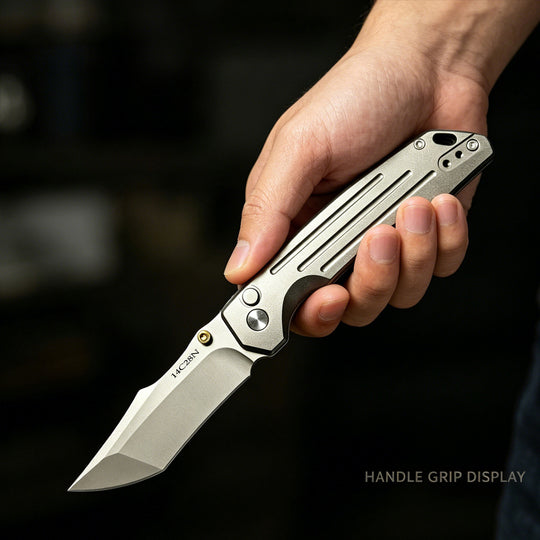 Forest Cheetah:14C28N Steel Button Lock Folding Knife Outdoor EDC Blade