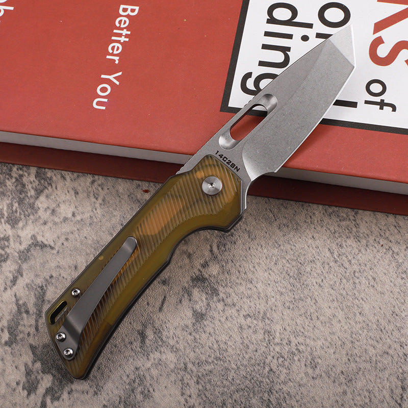Pterosaur Wing：PEI Handle Folding Knife with 14C28N Steel