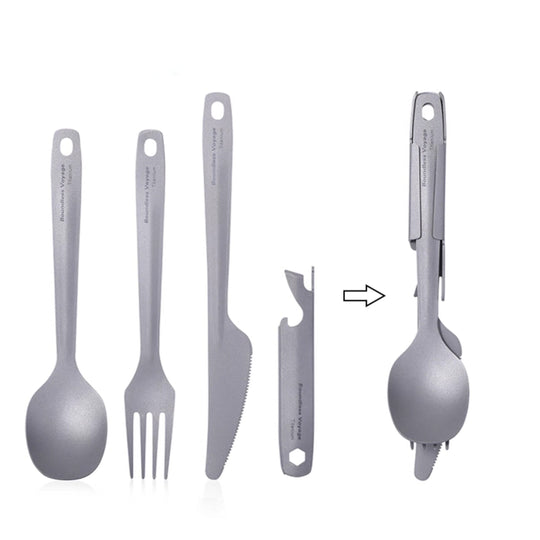 Boundless Voyage|Titanium Modular Cutlery Ultralight 4-in-1 EDC Multi-Functional Dining Gear