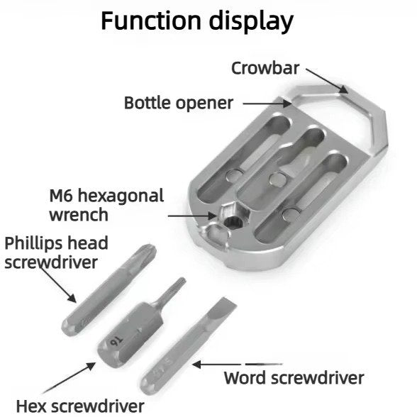 Toolvex:Titanium 3-IN-1 EDC Screwdriver Wrench & Utility Tool