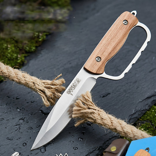 The Stinger-Wooden Carabiner Handle Full Tang EDC Utility Knife