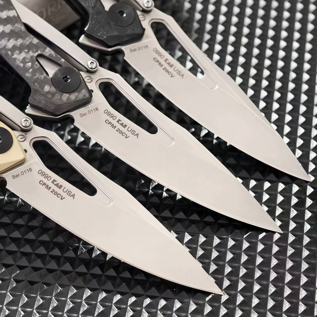 The Renvik:CPM 20CV Steel Portable Sharp Blade EDC Folding Knife