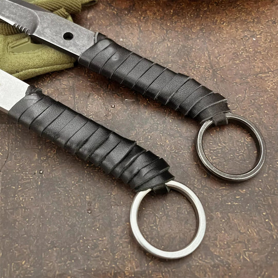 The Nexar:Leather-Wrapped EDC Fixed Blade Tactical Knife