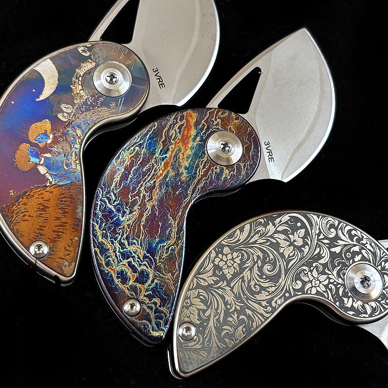 Cradle:Mini Titanium & CPM-3V Steel Quick-Open Original Pocket EDC Knife