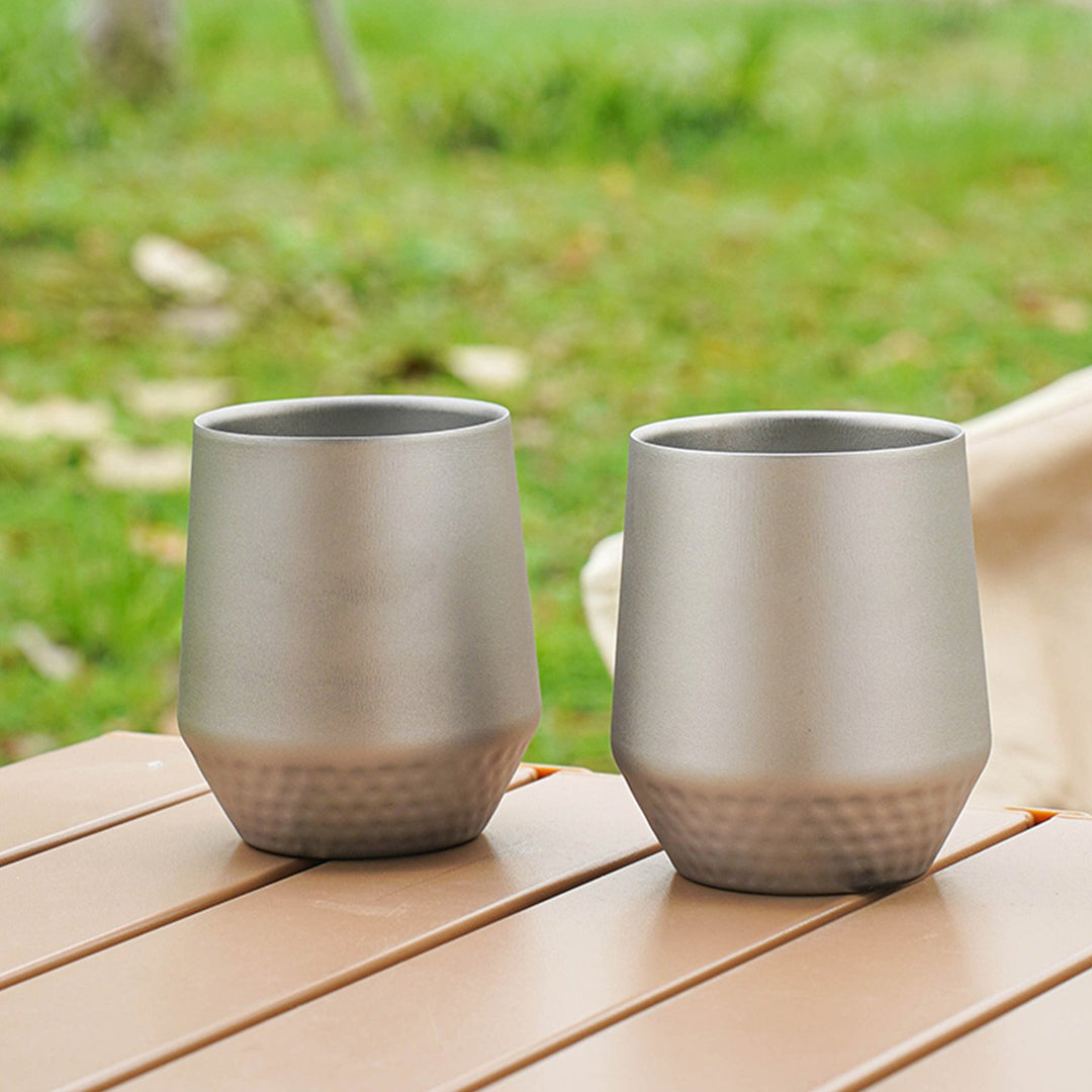 The LUMA:Pure Titanium Hammered Insulated Cup