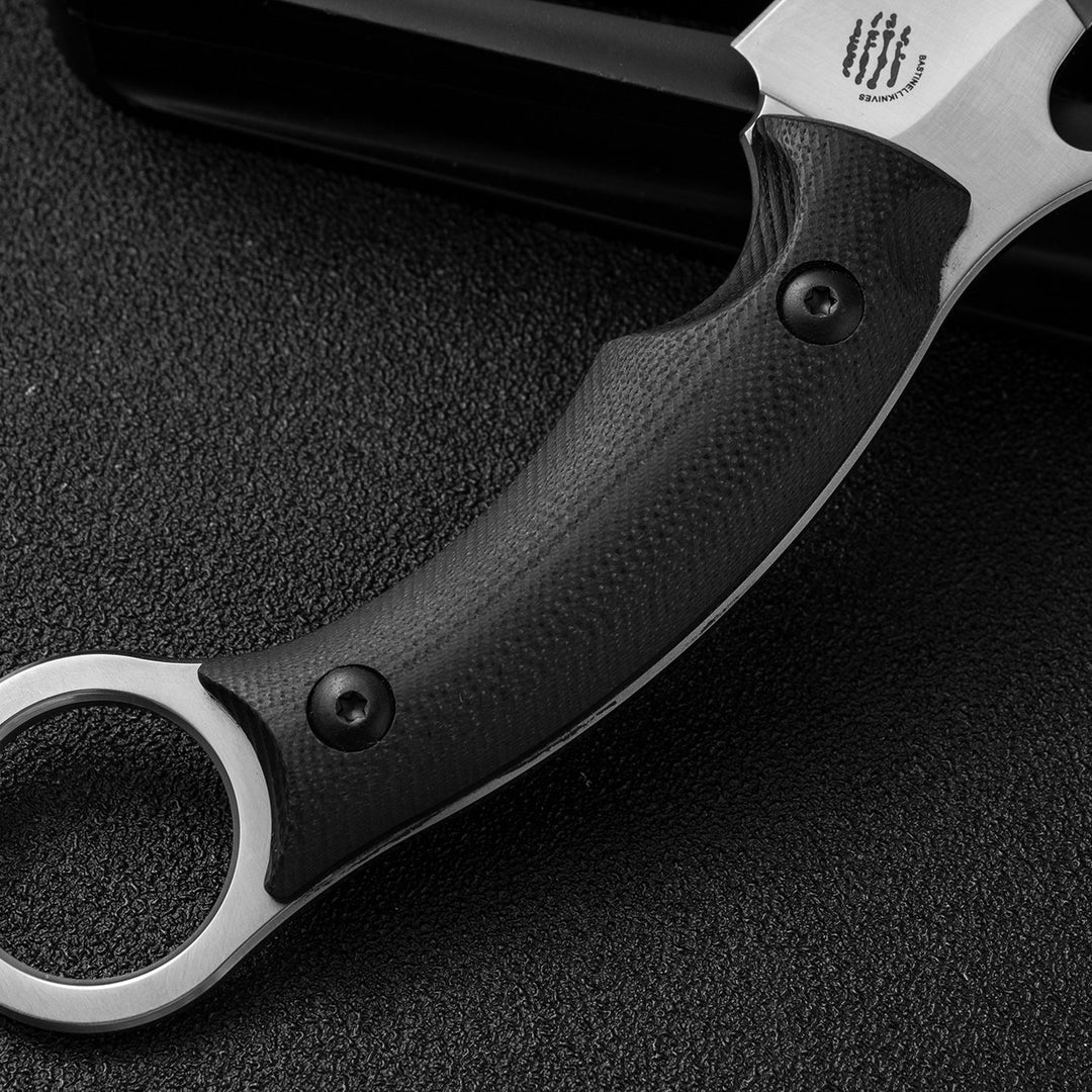 GreyMako:D2 Steel Hawkbill Karambit Outdoor Fixed Blade Survival Knife