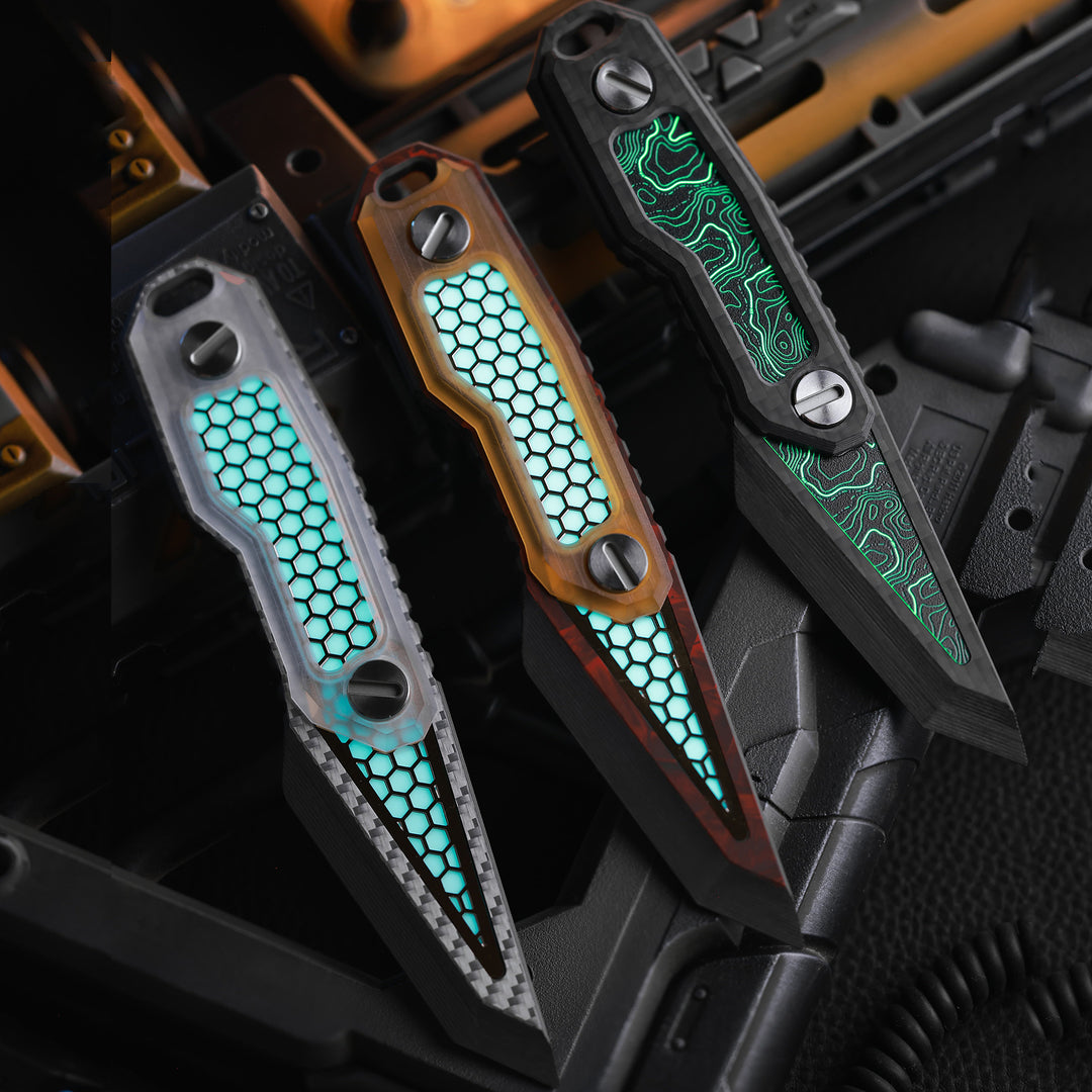 The Skeleton:Titanium EDC Glow Carbon Fiber Pocket Tool
