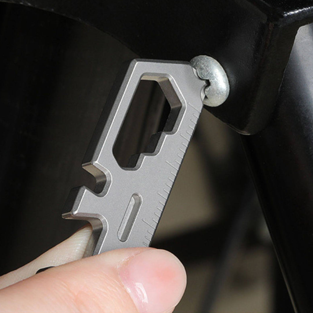 TC07D – Titanium Keychain Tool With Screwdriver, Opener, Ruler & Wrench