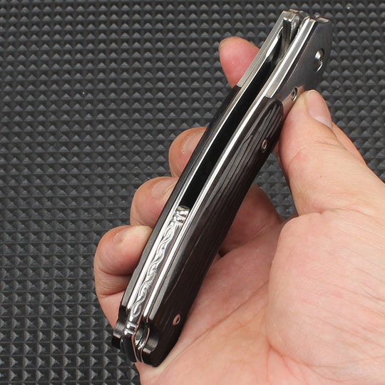 Gravemark – Hand-Forged Damascus EDC Folding Knife with Sculpted Handle