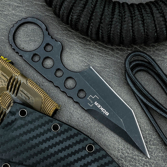The Boke:440C Steel Fixed Blade Finger Loop EDC Tactical Knife