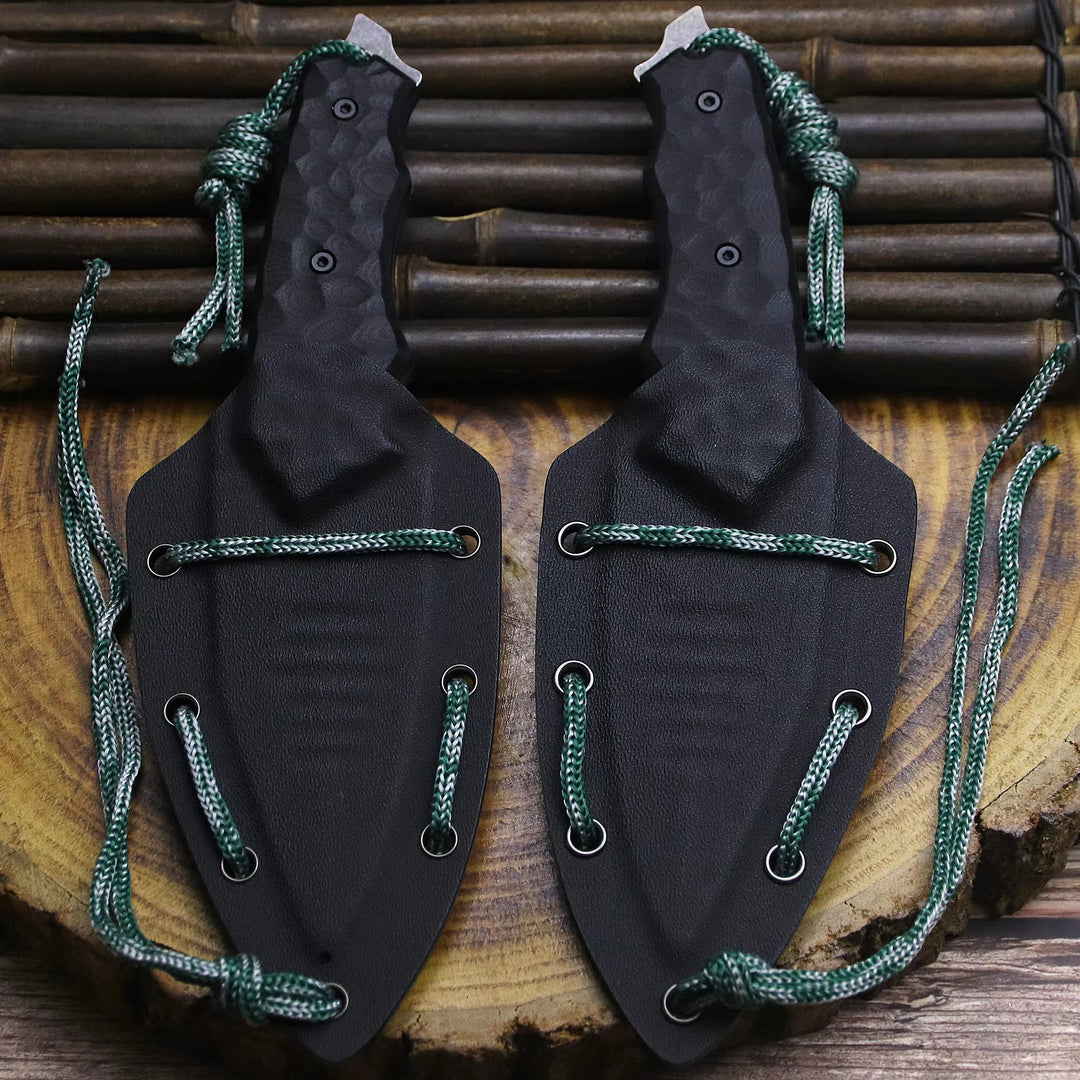 The Zharvex:D2 Steel Fixed Blade Outdoor Survival EDC Knife with Sheath