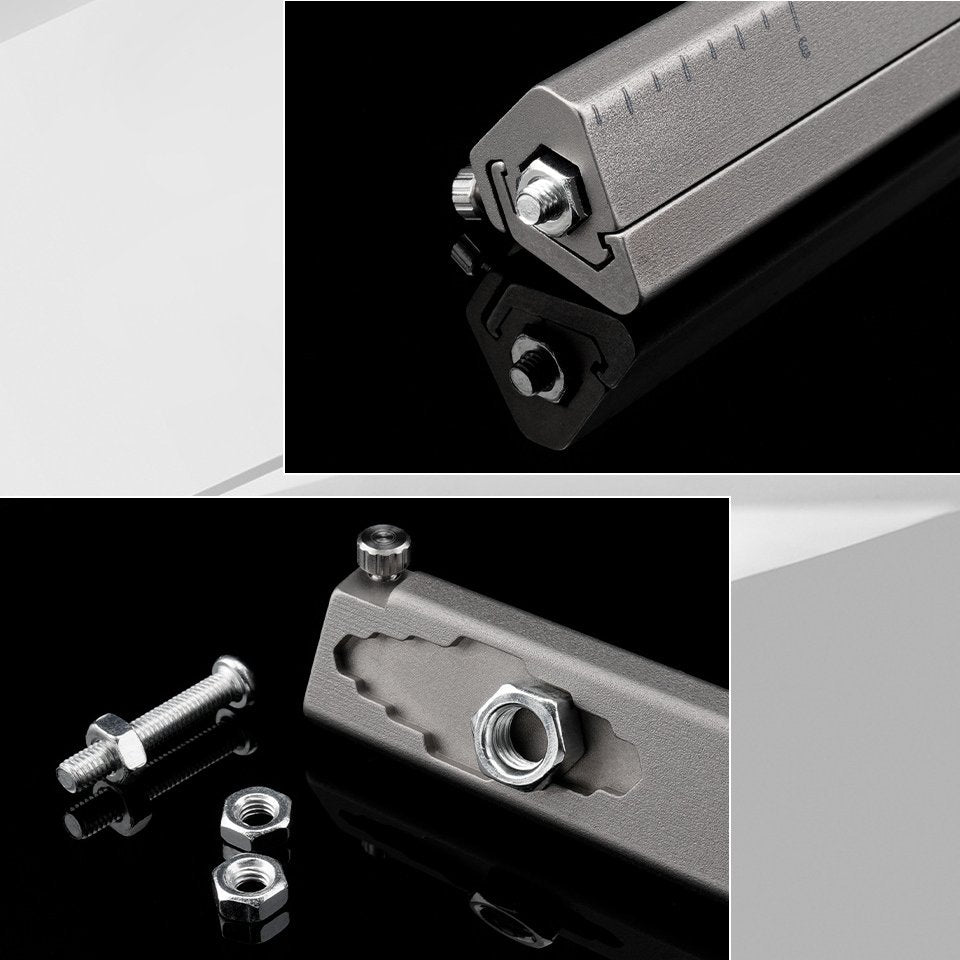 The TriRuler:Titanium Drafting Built-In Mini Pencil EDC Multi-Tool
