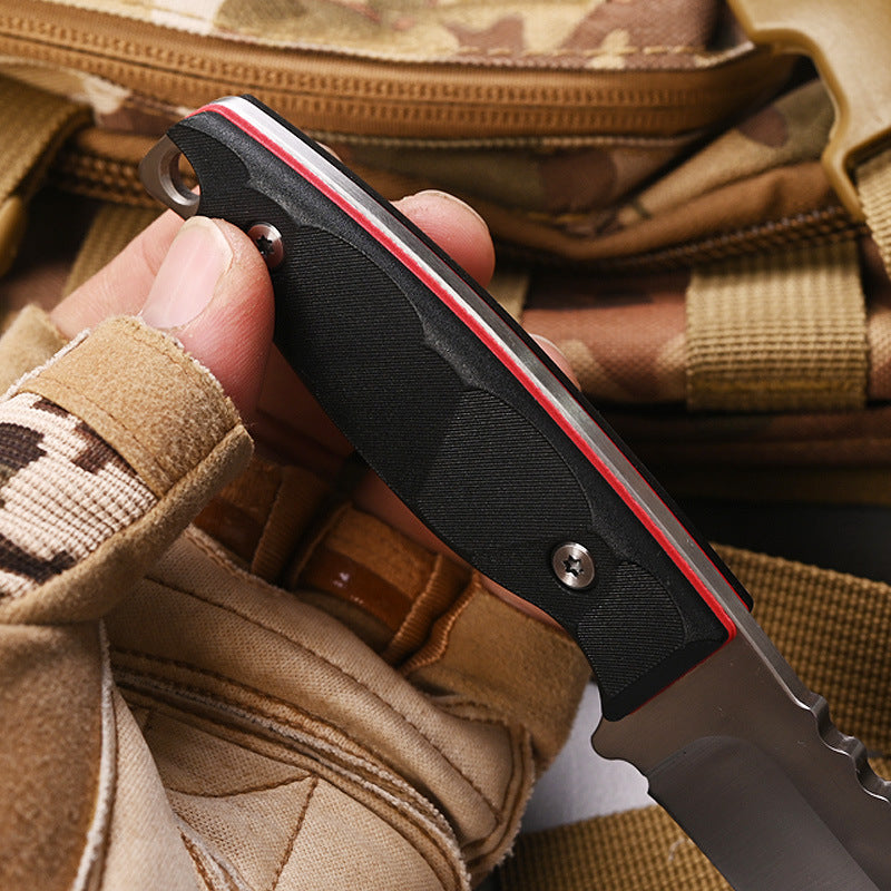 The Trailblazer: Multi-Functional Survival Knife with Compass & Fire Starter