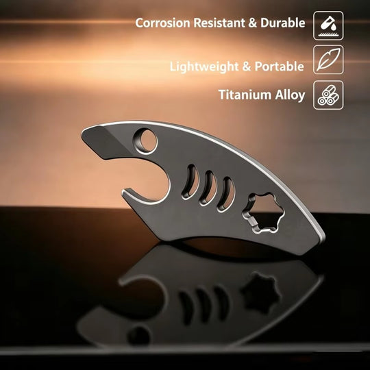 The Mako:Titanium EDC Pry Bar, Screwdriver Pocket Multi-Tool