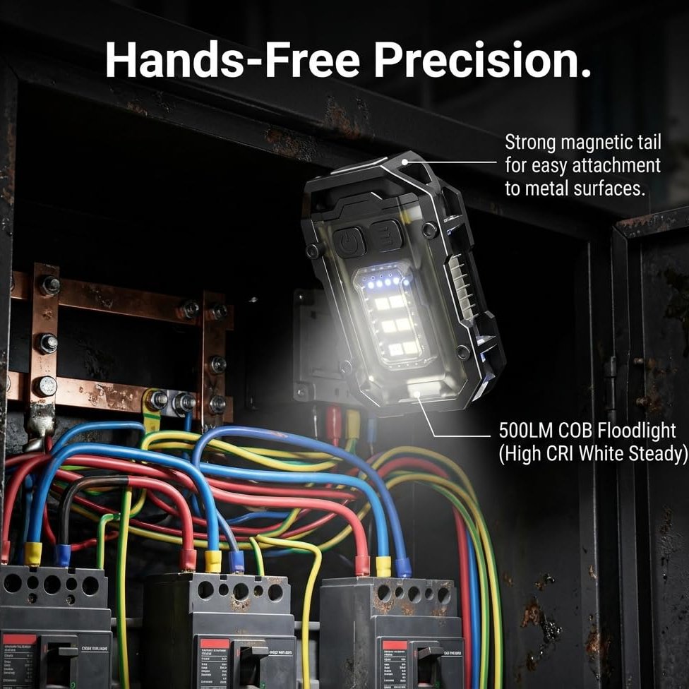 LumiBolt:Rechargeable Ultra-Bright Magnetic LED Keychain Mini Flashlight