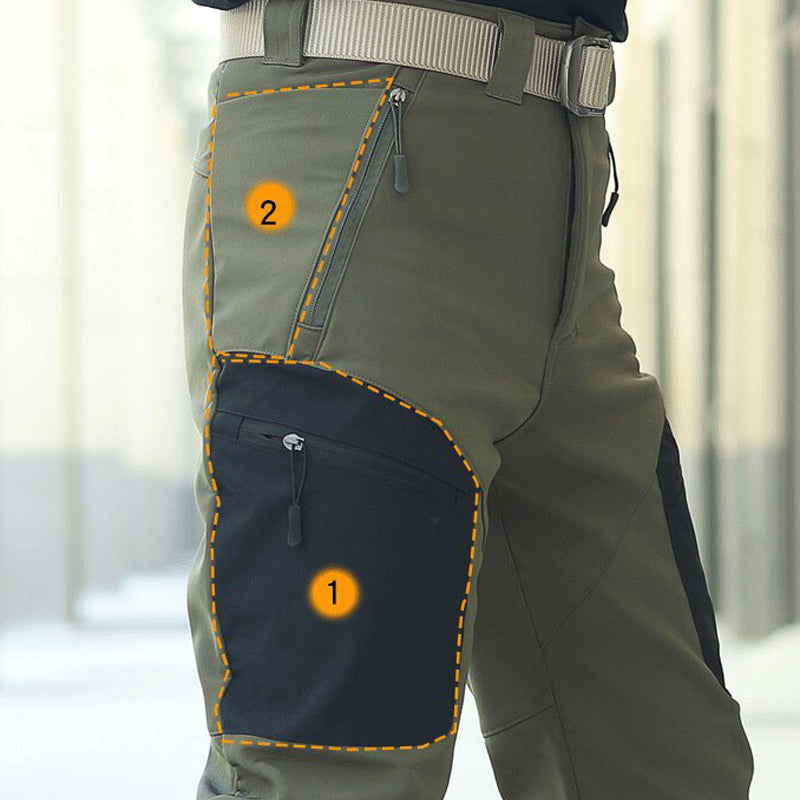 ArcticShield - Thermal Softshell Cargo Pants for Men Waterproof, Windproof, Fleece-Lined Winter Outdoor Tactical Pants