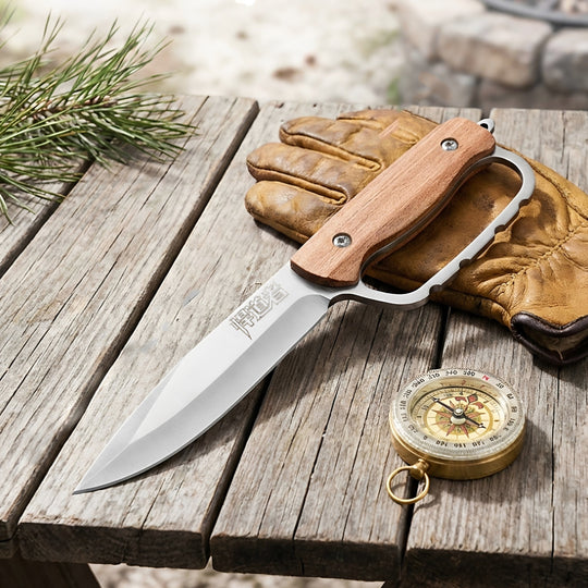 The Stinger-Wooden Carabiner Handle Full Tang EDC Utility Knife