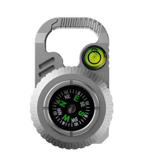 The Magnorth: Titanium Compass EDC Clip with Magnifier, Bubble Level & Pry Bar