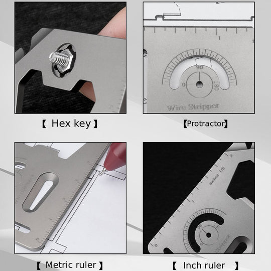 The Pocket Core:Titanium 8-in-1 Multi-Tool EDC Card