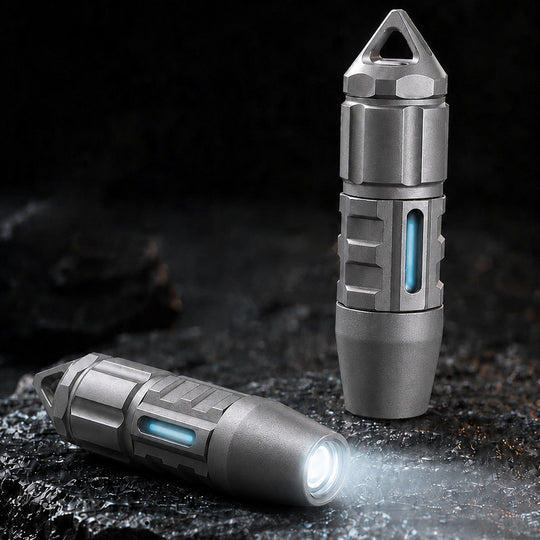 ED07 Ti：Titanium keychain flashlight & multitool, waterproof EDC.