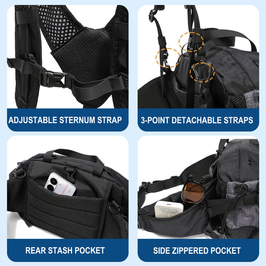 TriCarry - Ultralight Convertible Sling Bag For Hiking, Cycling & Travel