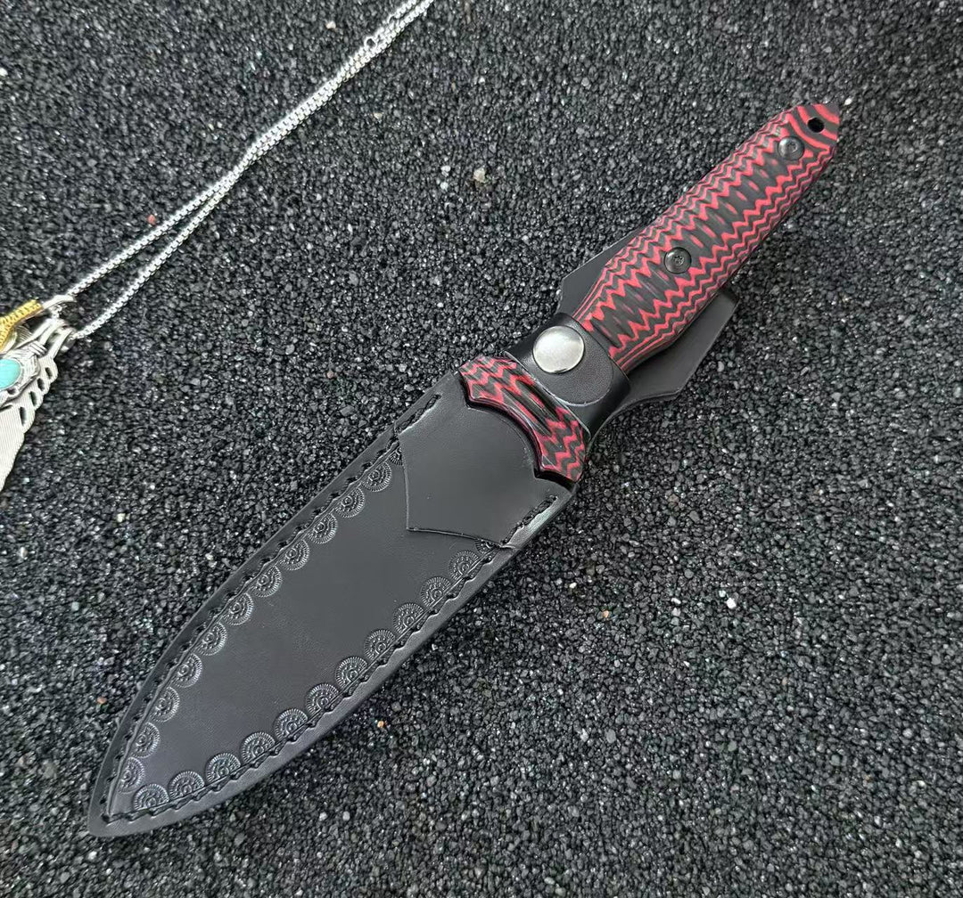 Crimson Snake:Camping & Survival Full-Tang Fixed Blade EDC Knife