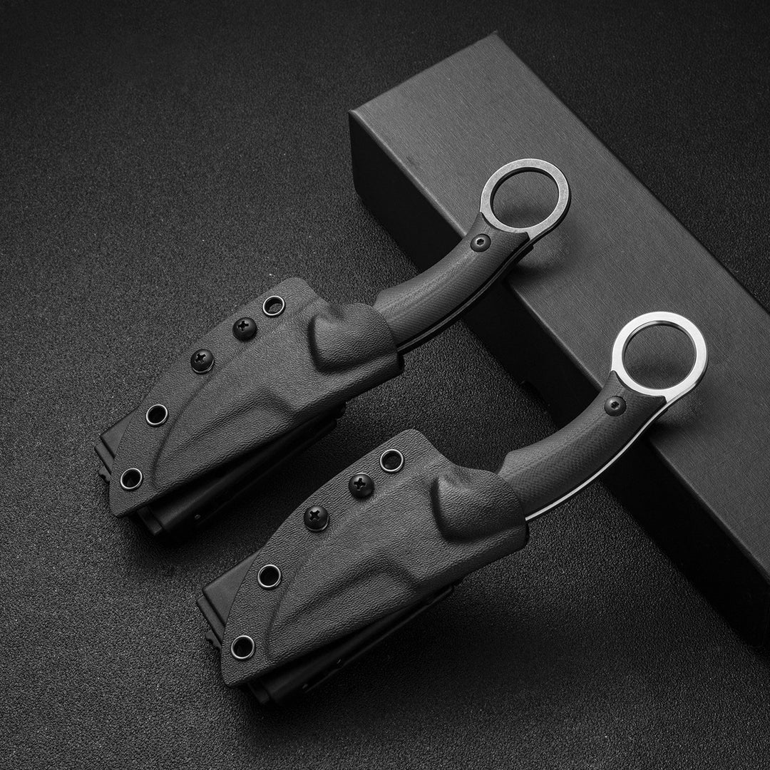 GreyMako:D2 Steel Hawkbill Karambit Outdoor Fixed Blade Survival Knife
