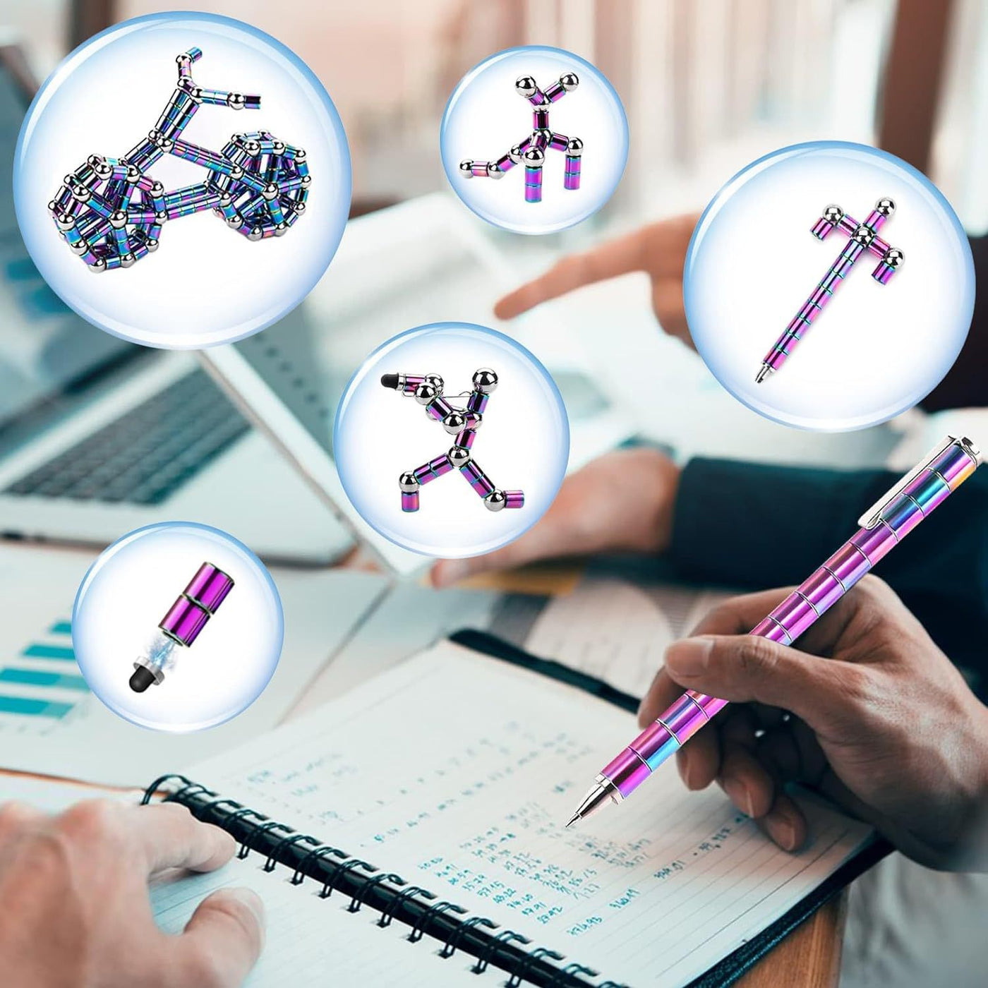 Magnetic Metal Fidget Pen-Deformable Stress Multifunctional Various of Shapes