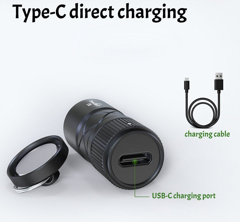 Mini Magnetic LED Flashlight: Direct Charging,Adjustable Focus, Ultra-Portable Light