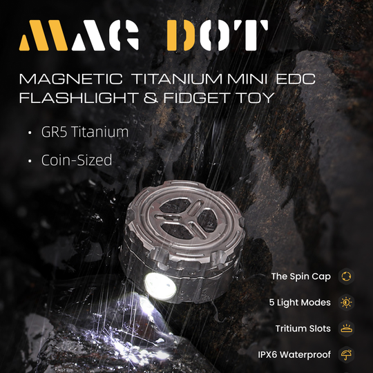 Mag-Dot - Magnetic Titanium Mini EDC Flashlight & Fidget Toy