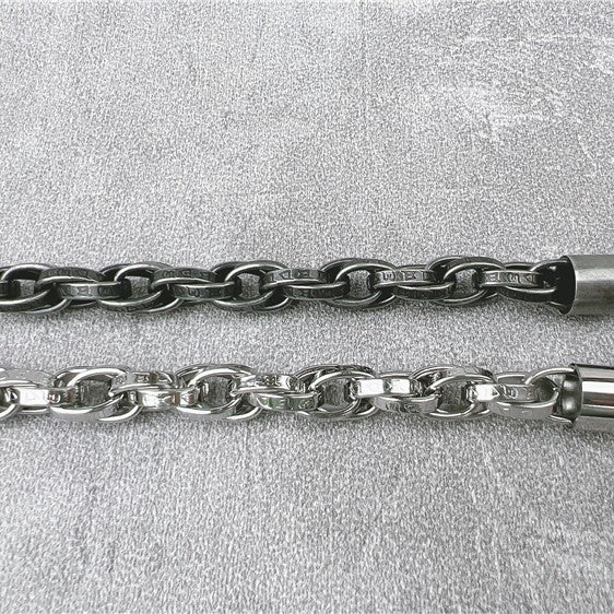 Vintage Six-Character Mantra Twisted Dragon Bone Titanium Steel Bracelet.